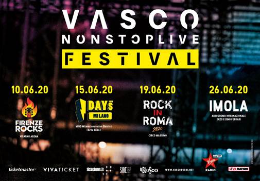 ROCK IN ROMA 2020: Vasco Non Stop Live Festival al Circo Massimo il 19 giugno ROCK IN ROMA 2020: Vasco Non Stop Live Festival al Circo Massimo il 19 giugno