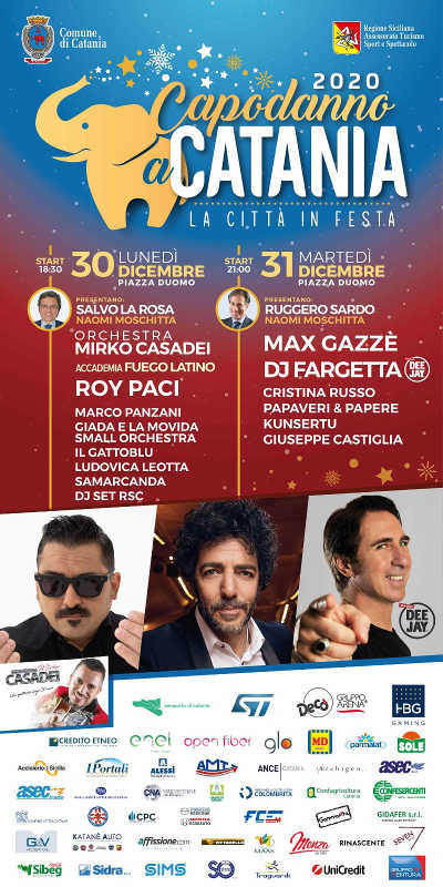 Natale 2019 e Capodanno 2020, a Catania eventi per un mese e Max Gazzè sul palco a piazza Duomo nella notte di San Silvestro