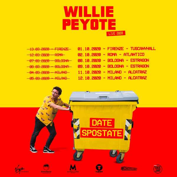 Willie Peyote Live 2020 rimandato in seguito alle recenti disposizioni governative