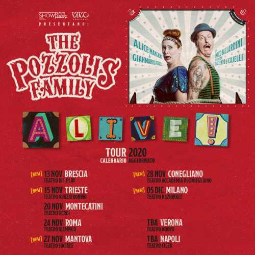 THE POZZOLIS FAMILY - "A-LIVE: PERCHÉ SOPRAVVIVERE AI FIGLI È UNA COSA DA RIDERE". Le nuove date del tour in autunno