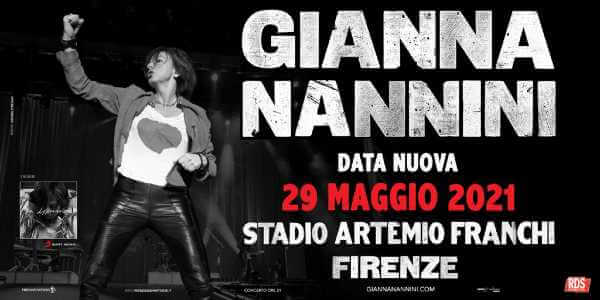 GIANNA NANNINI: posticipato il live speciale allo Stadio Artemio Franchi di Firenze