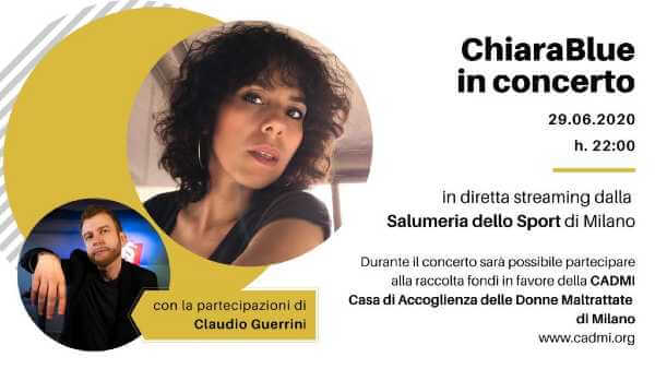 Donne maltrattate, stasera in streaming il concerto di ChiaraBlue a favore di CADMI