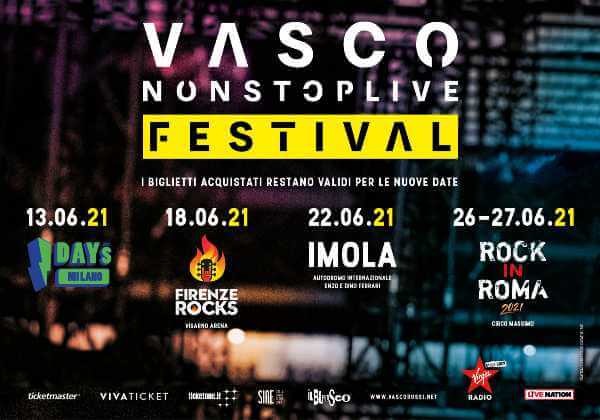 VASCO NON STOP LIVE FESTIVAL: ecco le nuove date 2021