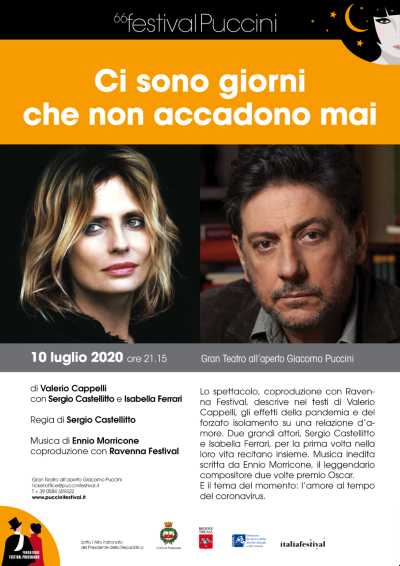 Si apre il sipario del Gran Teatro all’aperto Giacomo Puccini con SERGIO CASTELLITTO e ISABELLA FERRARI