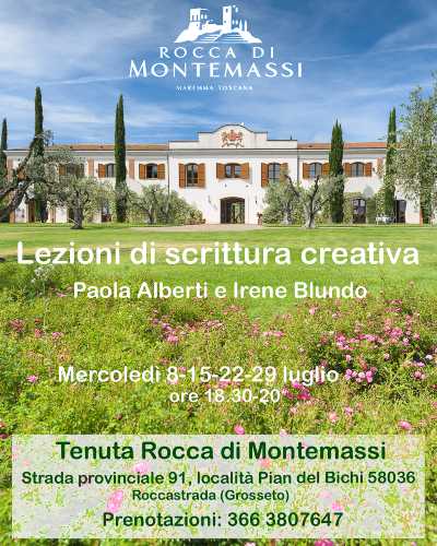 A lezione di scrittura creativa nella Tenuta Rocca di Montemassi A lezione di scrittura creativa nella Tenuta Rocca di Montemassi