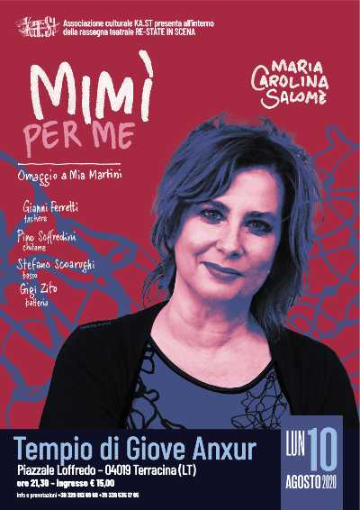 “Mimì per me” Omaggio a Mia Martini - Scritto e diretto da Maria Carolina Salomè