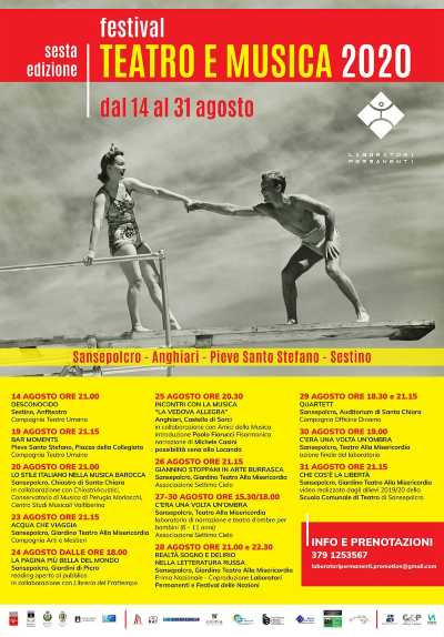 Festival Teatro e Musica 2020: sesta edizione fino al 31 agosto a Sansepolcro e in Valtiberina Toscana