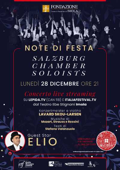 Concerto di Natale con Elio & Salzburg Chamber Soloists in streaming gratuito su LepidaTV e Italiafestival.tv