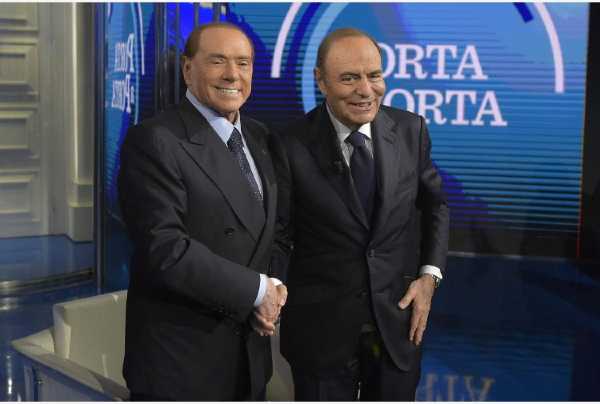 Su Rai1 "Porta a porta" Il presidente di Forza Italia Silvio Berlusconi ospite di Bruno Vespa