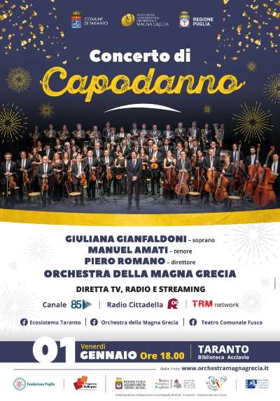 Venerdì 1 gennaio, Concerto di Capodanno dell'Orchestra della Magna Grecia Venerdì 1 gennaio, Concerto di Capodanno dell'Orchestra della Magna Grecia