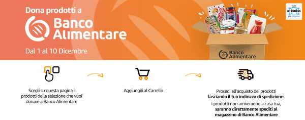 Colletta Alimentare: i clienti di Amazon.it hanno donato 30 tonnellate di generi alimentari. Ulteriori 500.000 pasti donati da Amazon