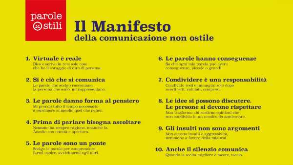 Oggi in TV: La Rai media partner di 'Parole O_Stili' - Il Manifesto della comunicazione inclusiva nei programmi del Servizio Pubblico