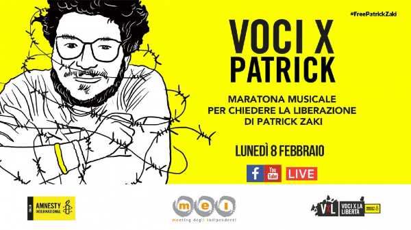Musica: dodici ore per Patrick Zaki