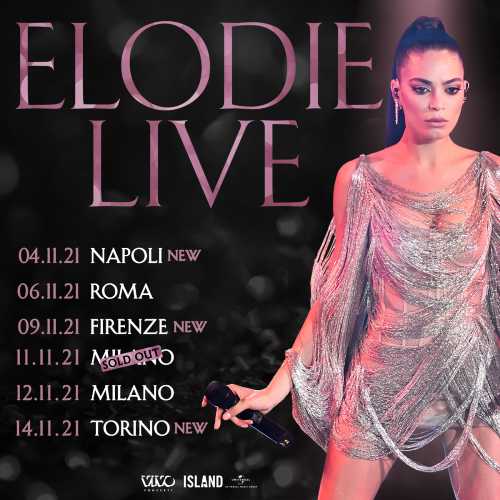 ELODIE - Il tour "ELODIE LIVE" si sposta a novembre e aggiunge nuove date