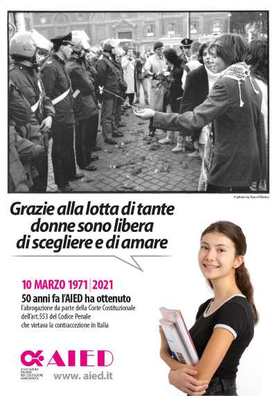 10 MARZO 1971 - 10 MARZO 2021: 50 anni di contraccezione e pillola legale in Italia. AIED celebra la conquista che ha reso l'Italia un paese più' civile