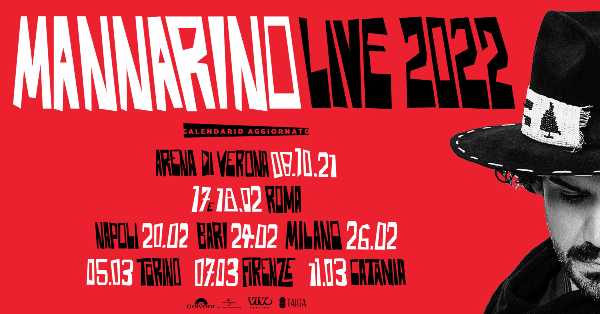 MANNARINO - Riprogrammato il tour al 2022