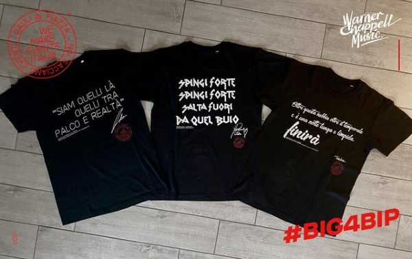WARNER CHAPPELL e BAULI IN PIAZZA presentano "BIG4BIP": GIANNA NANNINI, LUCIANO LIGABUE e PIERO PELÙ firmano le 3 t-shirt a sostegno dei lavoratori dello spettacolo
