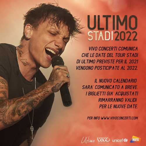 ULTIMO - Il tour negli stadi si sposta al 2022