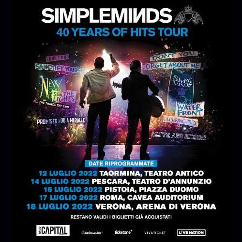 SIMPLE MINDS: Riprogrammato il tour in Italia nel 2022