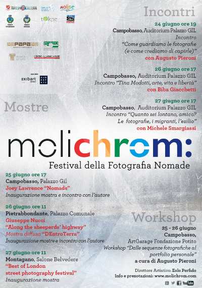 Molichrom:il Festival della Fotografia Nomade dal 24 giugno in Molise Molichrom:il Festival della Fotografia Nomade dal 24 giugno in Molise
