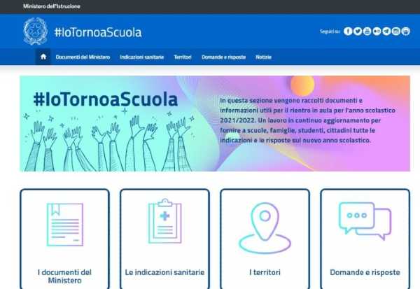 #IoTornoaScuola, online la sezione del sito del Ministero dedicata al rientro in aula a settembre