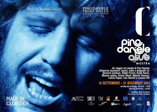 PINO DANIELE TRUST ONLUS presenta “PINO DANIELE ALIVE, LA MOSTRA”, il progetto espositivo in collaborazione con FONDAZIONE MADE IN CLOISTER e WALL OF SOUND GALLERY