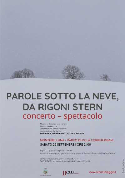 Parole sotto la neve, da Rigoni Stern, concerto – spettacolo nel centenario della nascita di Mario Rigoni Stern