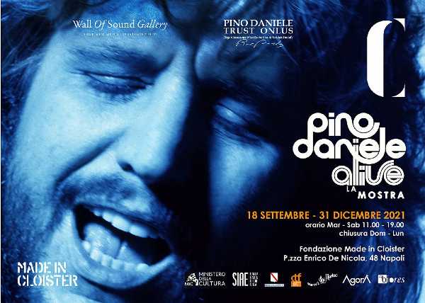 82 di molte PINO DANIELE TRUST ONLUS presenta “PINO DANIELE ALIVE, LA MOSTRA”, il progetto espositivo itinerante in collaborazione con FONDAZIONE MADE IN CLOISTER e WALL OF SOUND GALLERY