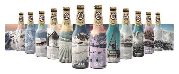 Birra FORST celebra l’inverno e i paesaggi innevati più belli dell’Alto Adige con una selezione di 12 diverse skin