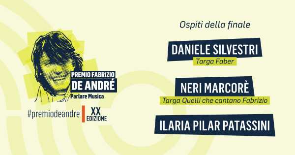 Premio Fabrizio De André XX: ospiti Daniele Silvestri, Neri Marcorè e Ilaria Pilar Patassini