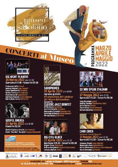 MUSEO DEL SAXOFONO: i concerti della primavera