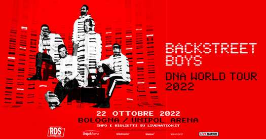 Il grande ritorno live dei BACKSTREET BOYS il 22 ottobre 2022 all'Unipol Arena di Bologna