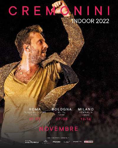 CREMONINI: dopo il successo del tour negli stadi, lo spettacolo prosegue nei palasport
