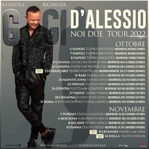Gigi D'Alessio "Noi due tour - A gentile richiesta" nuove date in autunno