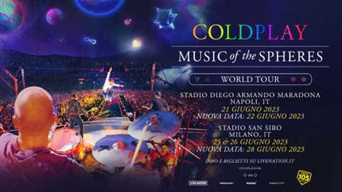 COLDPLAY, si aggiungono due nuove date in Italia