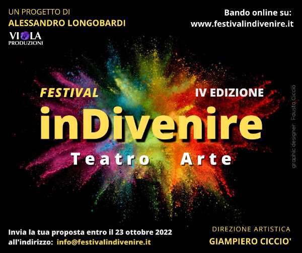 Festival inDivenire: Online il bando della quarta edizione Festival inDivenire: Online il bando della quarta edizione