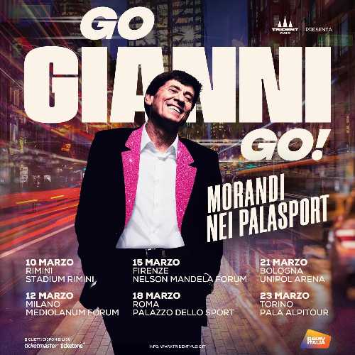 GIANNI MORANDI annuncia il tour "GO GIANNI GO! MORANDI NEI PALASPORT"