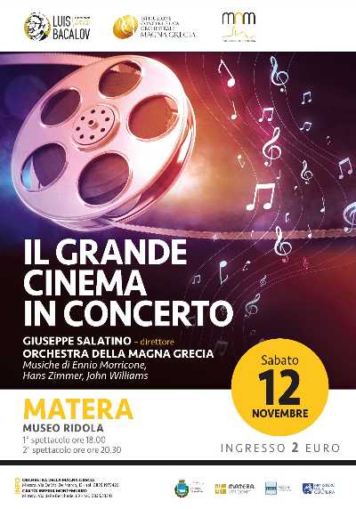 IL GRANDE CINEMA IN CONCERTO - Appuntamenti a MATERA, IRSINA, MONTALBANO JONICO