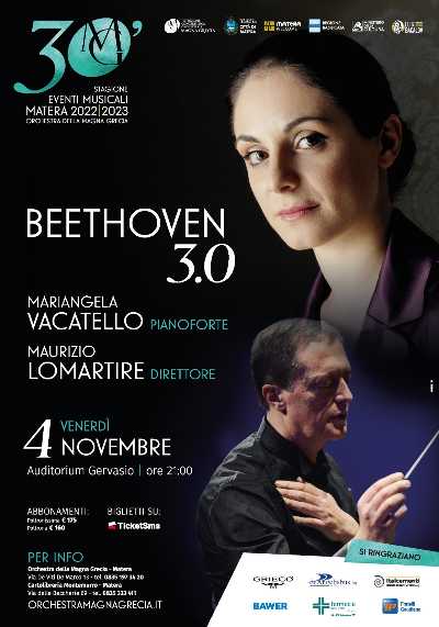 “BEETHOVEN 3.0” - Il pianoforte di Mariangela Vacatello con l’Orchestra Magna Grecia diretta da Maurizio Lomartire