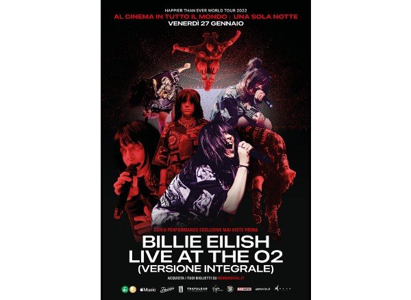 Billie Eilish arriva al cinema con il concerto dell'O2 Arena di Londra Billie Eilish arriva al cinema con il concerto dell'O2 Arena di Londra