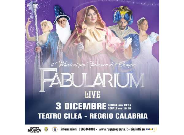 Il musical FABULARIUM al Teatro Cilea di Reggio Calabria chiude "FATTI DI MUSICA 2022", il festival-premio del live d'autore di Ruggero Pegna
