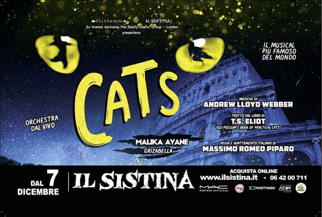 Teatro Sistina - Dal 7 dicembre "Cats" con Malika Ayane Teatro Sistina -  Dal 7 dicembre "Cats" con Malika Ayane