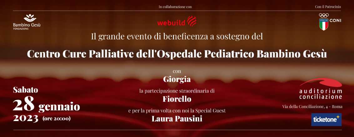 Laura Pausini, Fiorello, Giorgia il 28 gennaio a Roma per la Fondazione Bambino Gesù Onlus