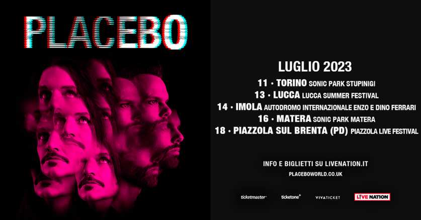 I PLACEBO tornano in Italia nel 2023 con cinque nuove date