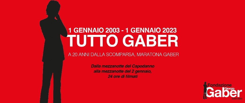 A 20 anni dalla scomparsa di Giorgio Gaber, l'1 gennaio la maratona "TUTTO GABER" in free streaming per 24 ore