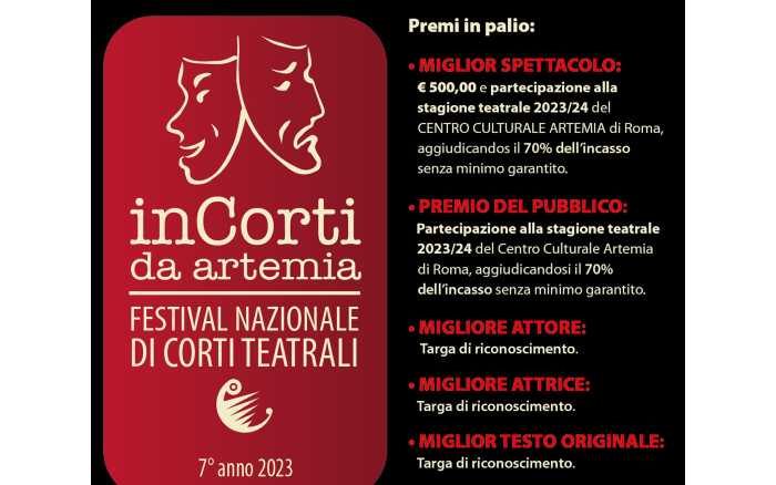 Sono aperte le iscrizioni alla 7° edizione 2023 di“InCorti da Artemia” – Festival Nazionale di Corti Teatrali