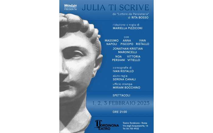 “Julia ti scrive”, adattamento e regia di Mariella Pizziconi, al Teatro Tordinona di Roma “Julia ti scrive”, adattamento e regia di Mariella Pizziconi, al Teatro Tordinona di Roma