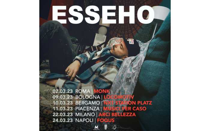 ESSEHO - Parte il 2 marzo dal MONK di ROMA il tour acustico per presentare il suo ultimo progetto “SANGUE//SALIVA”