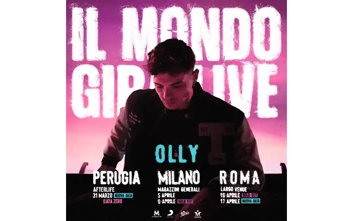 OLLY, nuove date per “IL MONDO GIRA LIVE”