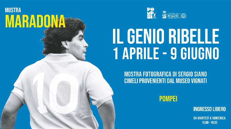 Maradona, il Genio Ribelle – A Pompei foto, cimeli e testimonianze per raccontare il campione argentino Maradona, il Genio Ribelle - A Pompei foto, cimeli e testimonianze per raccontare il campione argentino